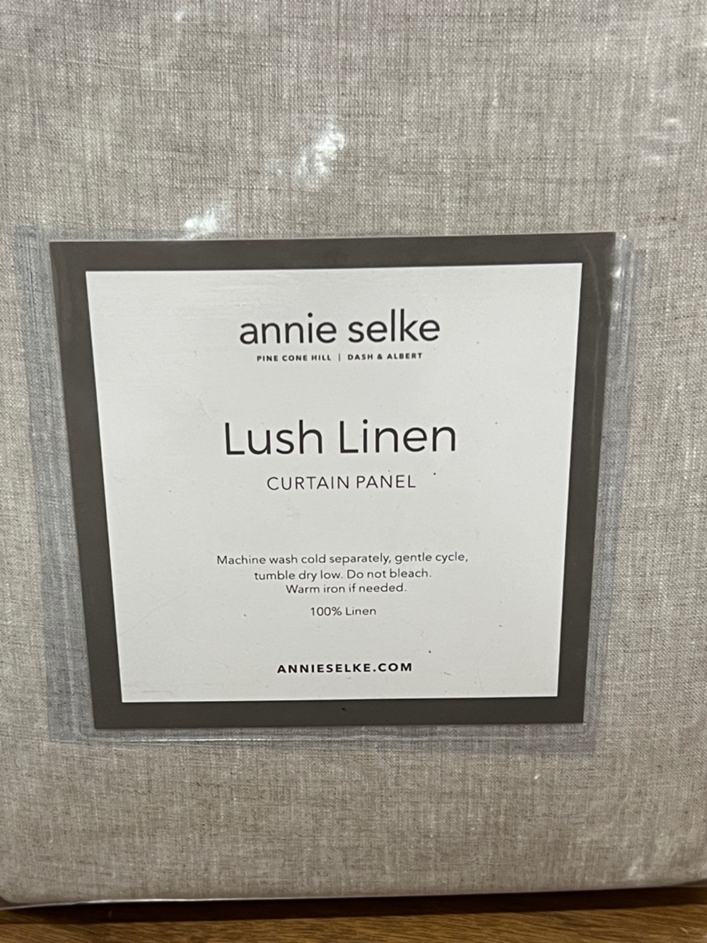 Annie Selke Lush Linen Curtain Panel - Natural Linen